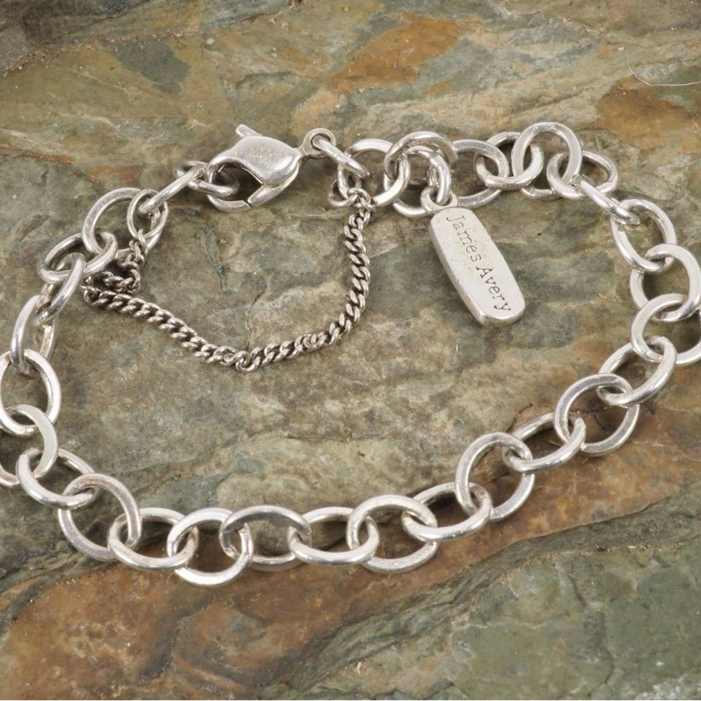 James Avery Sterling Silver Forged Link Charm Bracelet 6.5"